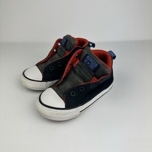 Converse All Star High Top Toddler Infant Shoes Sz 7 Black Orange